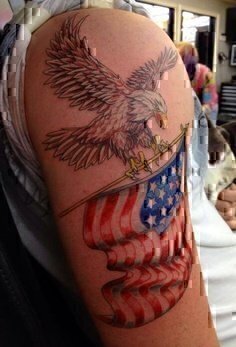 american eagle tattoos with flag