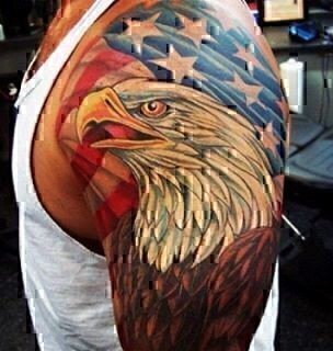 american eagle tattoo shoulder